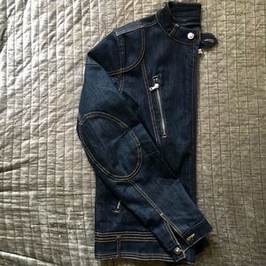 ZARA MAN Dark denim jacket w elbow patch men L